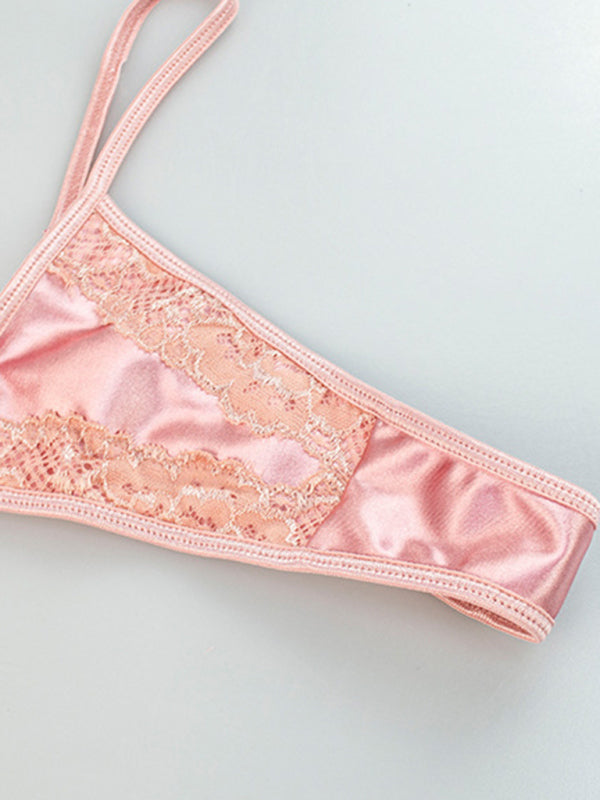 High-End Women’s Intimate 4-Piece Set – Bra, Thong & Garters