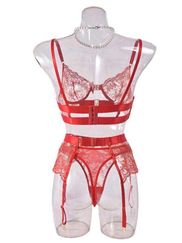 Bold & Beautiful – Transparent Lingerie with Embroidery and Metal Accents