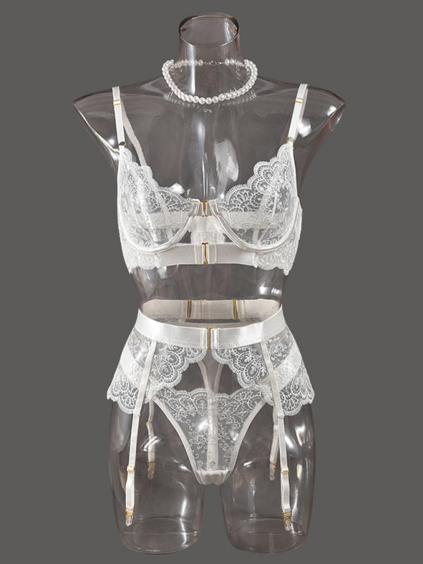 Bold & Beautiful – Transparent Lingerie with Embroidery and Metal Accents