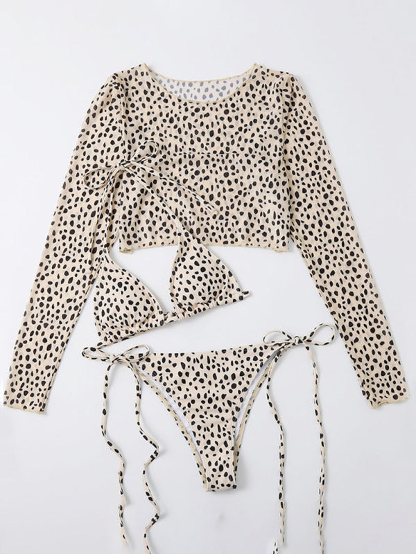 Polka Dot Three-Piece Bikini Set