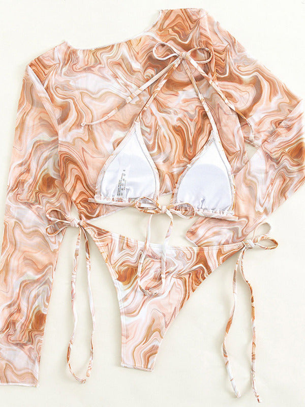 Polka Dot Three-Piece Bikini Set