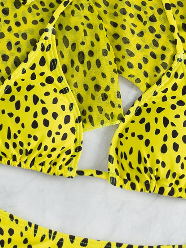 Polka Dot Three-Piece Bikini Set
