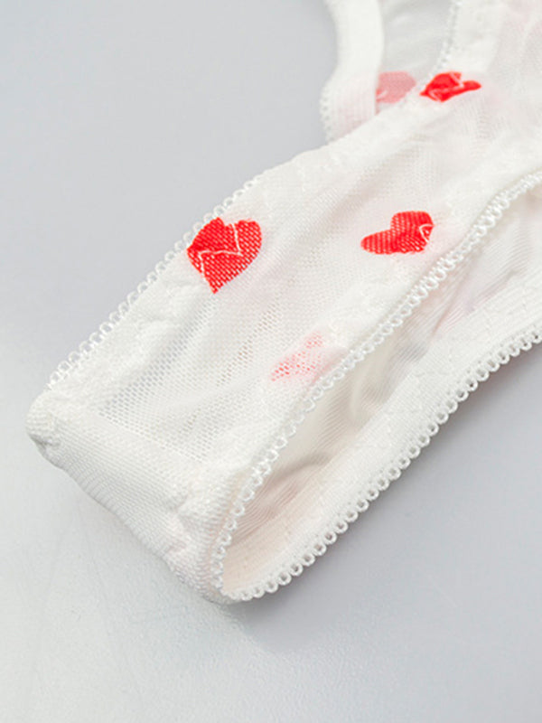 Love-Themed Mesh Lingerie Set – Sexy Women’s Underwear